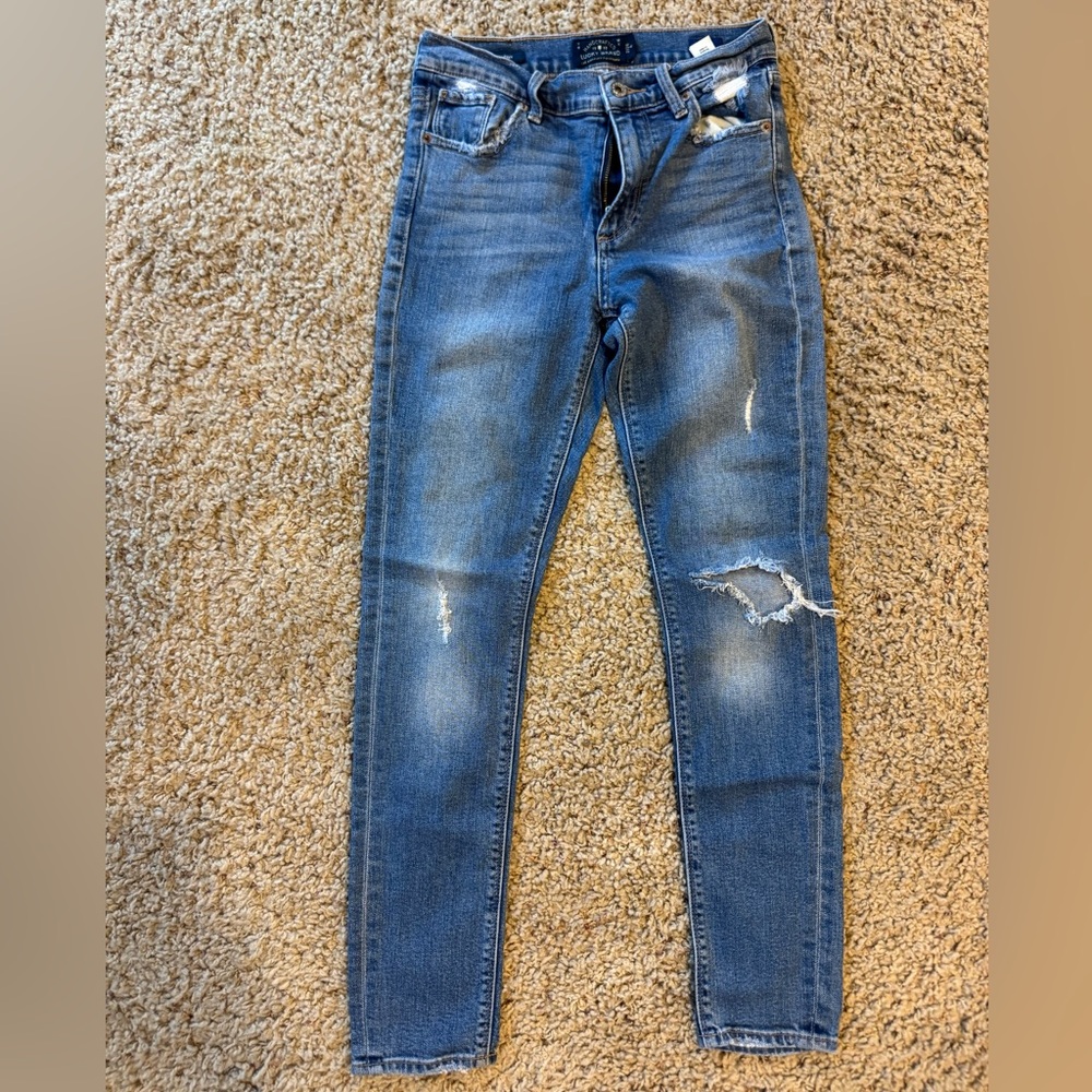 Lucky Brand Blue Distressed Skinny Jeans